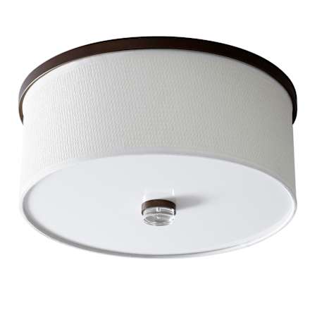 Oxygen Lighting Echo 15" Wide 2 Light Single Flush Mount LED Ceiling Fixture with Natural Bamboo Grass Shade and Acrylic Diffuser Oiled Bronze