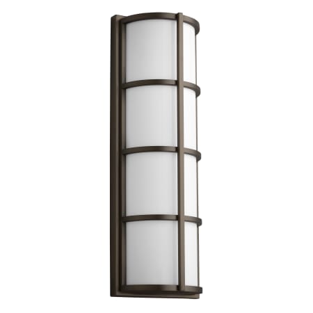 Oxygen Lighting Leda 22" Tall 2 Light Single Outdoor LED Wall Sconce with Acrylic Half Cylinder Shade Oiled Bronze / White