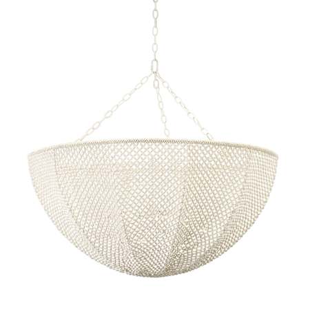 Palecek Quinn 4 Light 37" Wide Pendant Off White