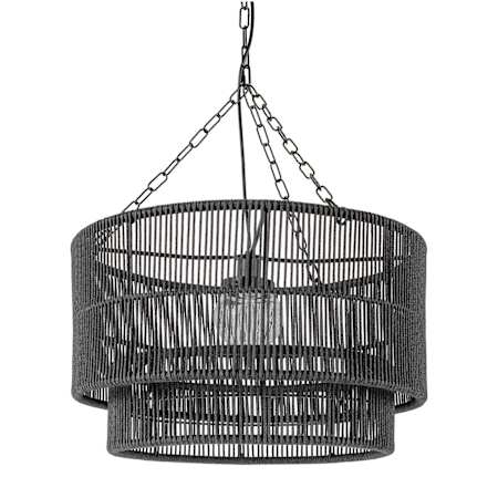 Palecek Tanner 30" Wide Outdoor Pendant Black