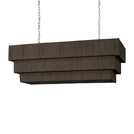 Palecek Everly 3 Light 48" Wide Linear Chandelier Antique Brass