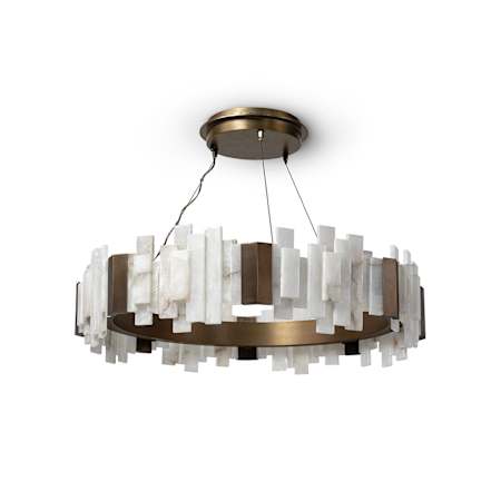Palecek Montrose 38" Wide Ring Chandelier Antique Brass