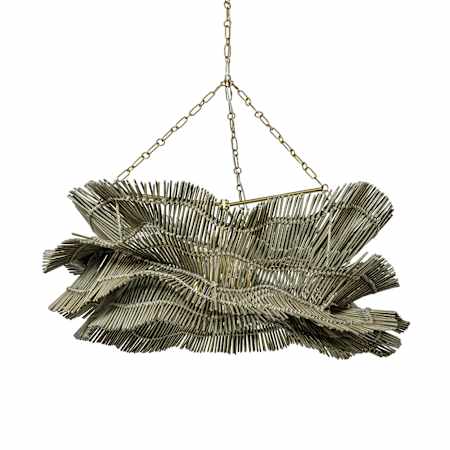Palecek Miramar 4 Light 47" Wide Chandelier Antique Brass