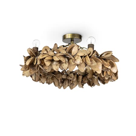 Palecek Siena 4 Light 26" Wide Semi-Flush Ceiling Fixture Antique Brass