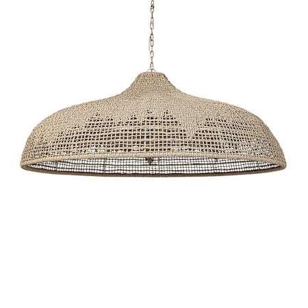 Palecek Westerly 4 Light 54" Wide Outdoor Chandelier Antique Brass