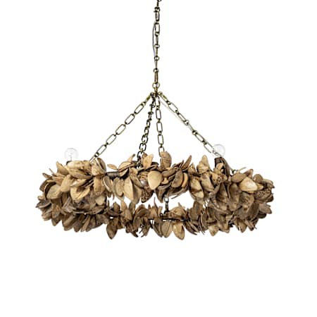 Palecek Siena 4 Light 36" Wide Ring Chandelier Antique Brass