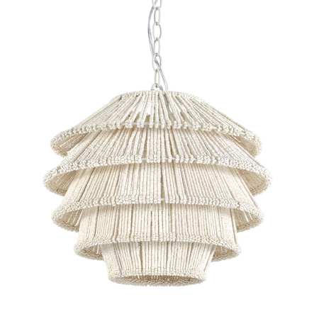 Palecek Greta 18" Wide Pendant Off White