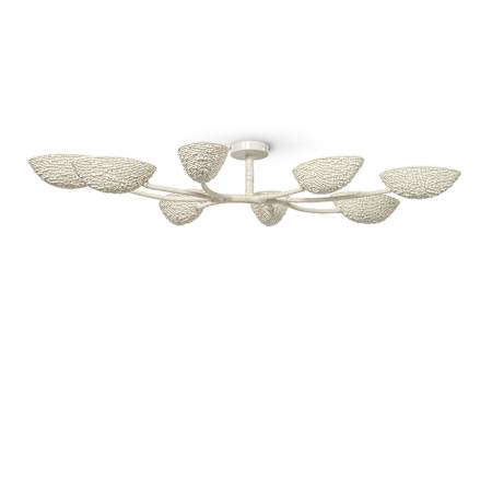Palecek Delilah 8 Light 56" Wide Semi-Flush Linear Ceiling Fixture Cream
