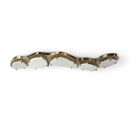 Palecek Jovy 8 Light 40" Wide Flush Mount Linear Ceiling Fixture Antique Brass