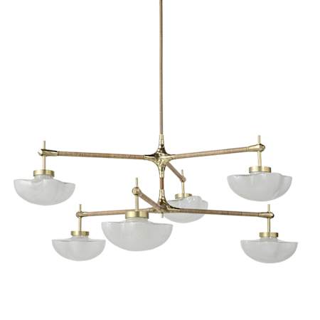 Palecek Cicero 6 Light 50" Wide Chandelier Brass