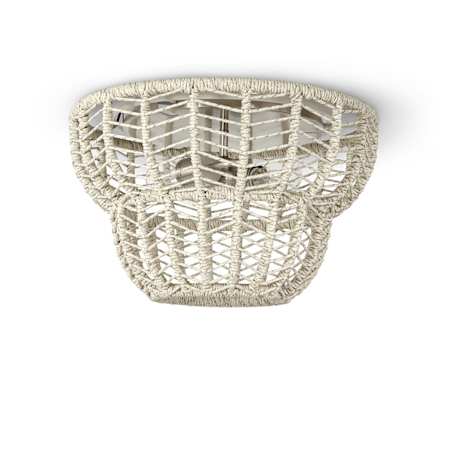 Palecek Gabriella 2 Light 19" Wide Flush Mount Ceiling Fixture Cream