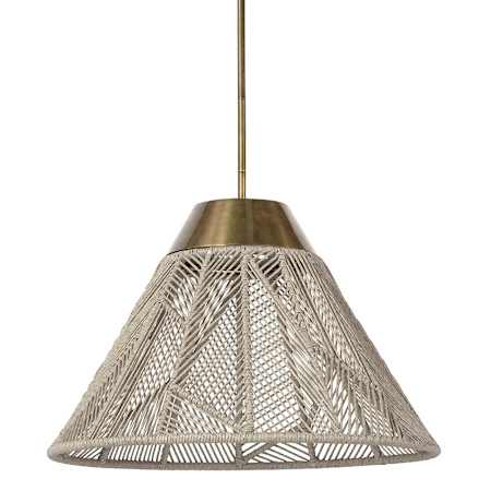 Palecek Salerno 2 Light 30" Wide Outdoor Pendant Antique Brass