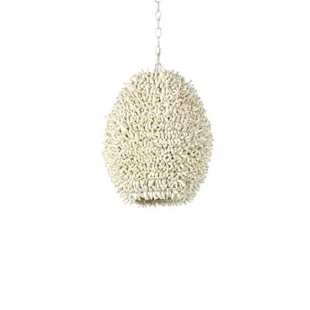 Palecek Juno 15" Wide Wood Pendant Off White