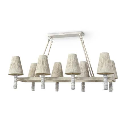 Palecek Lassiter 8 Light 56" Wide Linear Chandelier Off White