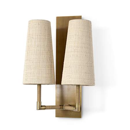 Palecek Irving 2 Light 21" Tall Wall Sconce Antique Brass