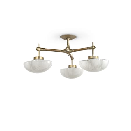 Palecek Cicero 3 Light 28" Wide Semi-Flush Bowl Ceiling Fixture Brass