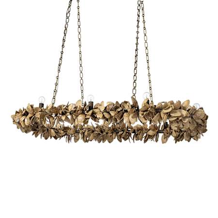 Palecek Siena 8 Light 61" Wide Ring Chandelier Antique Brass