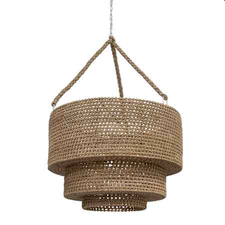 Palecek Veranda 3 Light 30" Wide Pendant Nickel