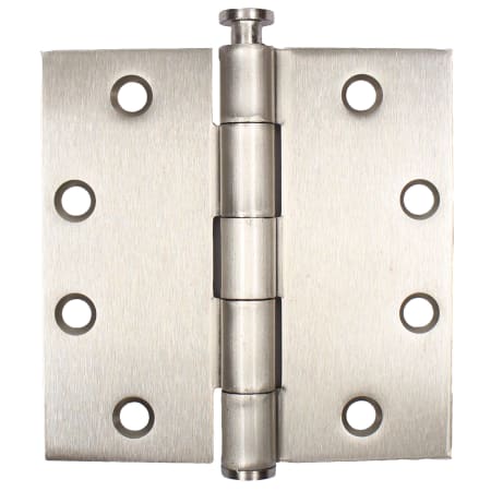 Pamex 4 Inch x 4 Inch Plain Bearing 1/4 Inch Radius Corner Mortise Hinge - Single Hinge Satin Nickel