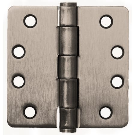 Pamex 4 Inch x 4 Inch Plain Bearing 1/4 Inch Radius Corner Mortise Hinge - Single Hinge Satin Nickel