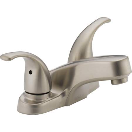 Peerless Core 1.0 GPM Bathroom Faucet Centerset with Ergonomic Blade Handles and Push Pop Drain Assembly - Lifetime Limited Warranty Brilliance Brushed Nickel