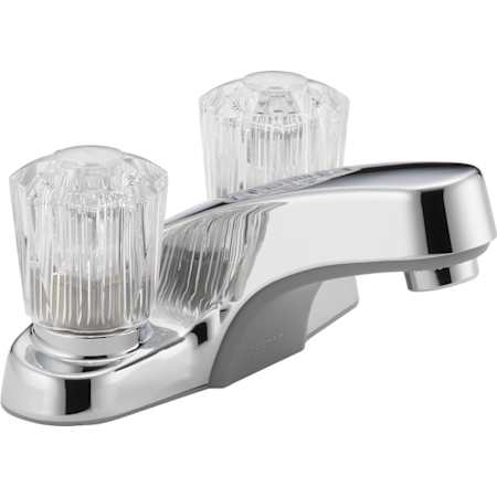 Peerless Core 1.0 GPM Bathroom Faucet Centerset with Double Knob Handles and Metal Push Pop Drain Assembly  - Lifetime Limited Warranty Chrome