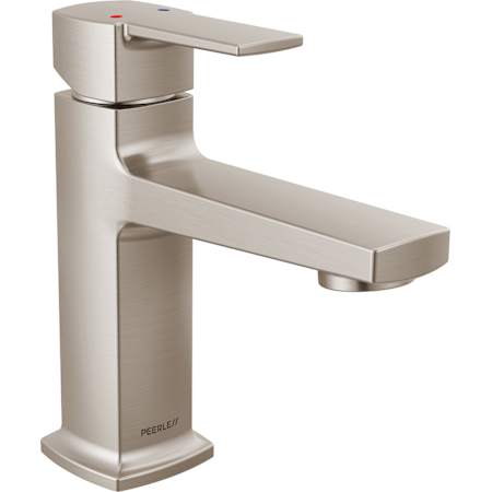 Peerless Ezra 1.0 GPM Single Hole Bathroom Faucet with Push Pop-Up Drain Assembly Brushed Nickel