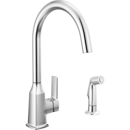 Peerless Ezra 1.5 GPM Single Hole Kitchen Faucet - Includes Escutcheon and Side Spray Chrome