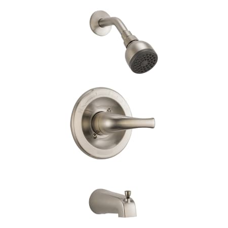 Peerless Pressure Balanced Tub and Shower Trim Package with Single Function Shower Head Less Rough-In Valve - Lifetime Limited Warranty Brilliance Brushed Nickel