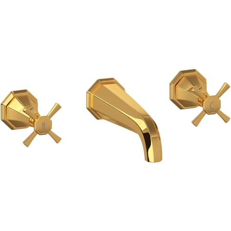 Perrin and Rowe Deco Wall Mounted Tub Filler English Gold