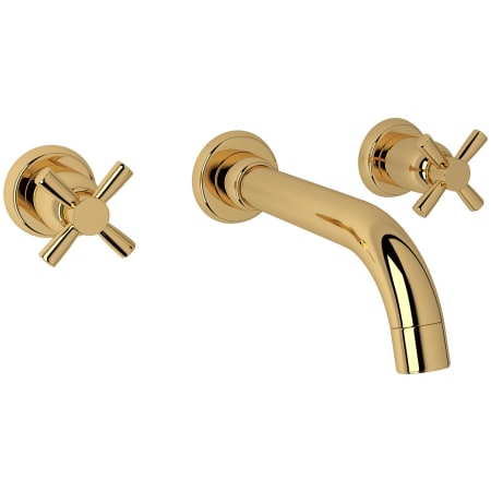 Perrin and Rowe Holborn 1.2 GPM Wall Mounted Widespread Bathroom Faucet English Gold