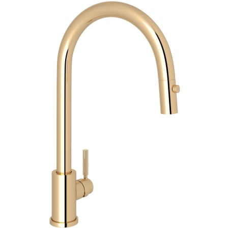 Perrin and Rowe Holborn 1.75 GPM Single Hole Pull Down Kitchen Sink Faucet English Gold