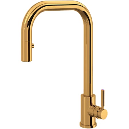 Perrin and Rowe Holborn 1.75 GPM Single Hole Pull Down Kitchen Faucet English Gold