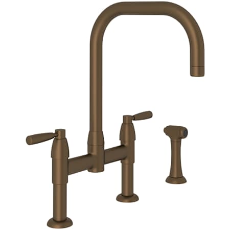 Perrin and Rowe Holborn 1.5 GPM Widespread Bridge Kitchen Faucet - Includes Side Spray English Bronze