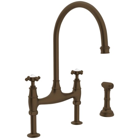 Perrin and Rowe Georgian Era 1.5 GPM Widespread Bridge Kitchen Faucet - Includes Side Spray English Bronze
