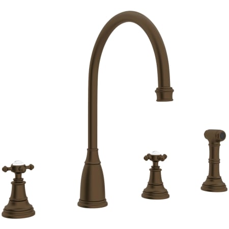 Perrin and Rowe Georgian Era 1.8 GPM Widespread Kitchen Faucet - Includes Side Spray English Bronze