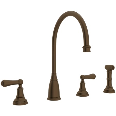 Perrin and Rowe Georgian Era 1.8 GPM Widespread Kitchen Faucet - Includes Side Spray English Bronze