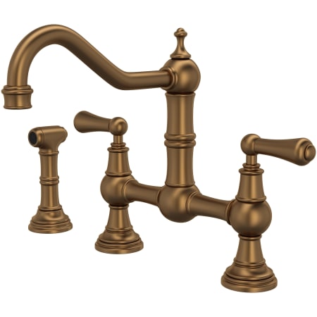 Perrin and Rowe Edwardian 1.5 GPM Widespread Bridge Kitchen Faucet - Includes Side Spray English Bronze