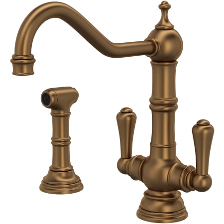 Perrin and Rowe Edwardian 1.8 GPM Single Hole Kitchen Faucet - Includes Side Spray English Bronze