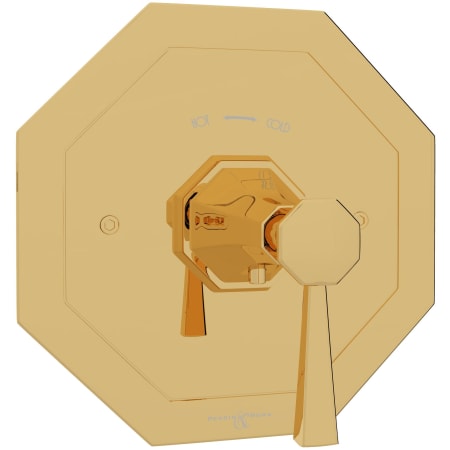 Perrin and Rowe Deco Thermostatic Valve Trim Only with Single Lever Handle - Less Rough In English Gold