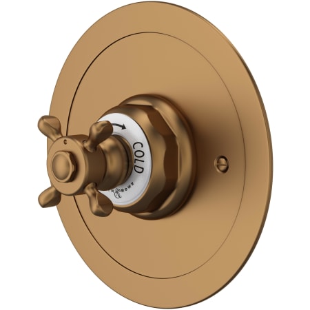 Perrin and Rowe Edwardian Thermostatic Valve Trim Only with Single Cross Handle - Less Rough In English Bronze