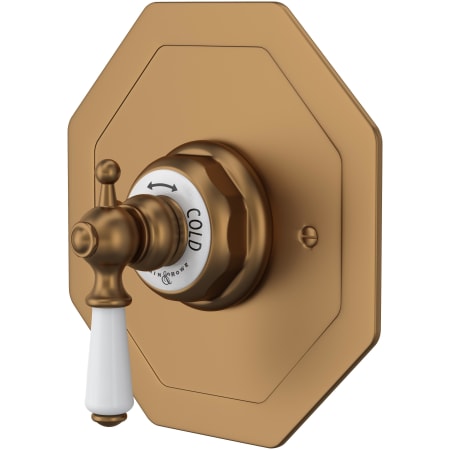 Perrin and Rowe Edwardian Thermostatic Valve Trim Only with Single Lever Handle - Less Rough In English Bronze