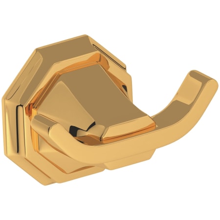 Perrin and Rowe Deco Double Robe Hook English Gold