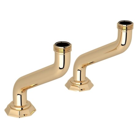 Perrin and Rowe Deco Extended Deck Pillar Unions English Gold