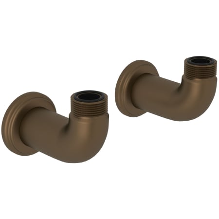Perrin and Rowe Brass Wall Unions English Bronze