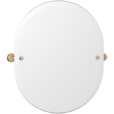 Perrin and Rowe Holborn 23-3/8" W x 24-7/16" H Modern Oval Frameless Bathroom Wall Mirror English Gold