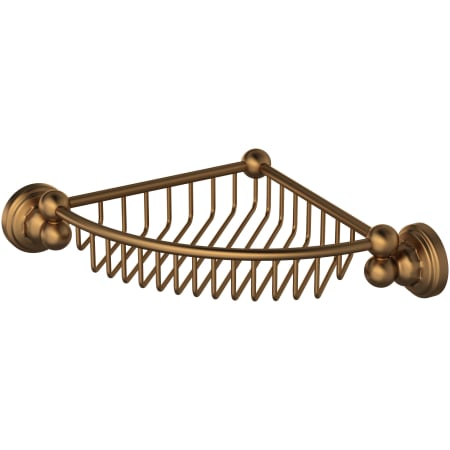 Perrin and Rowe Edwardian 8-1/4" Wall Mounted Corner Shower Basket English Bronze