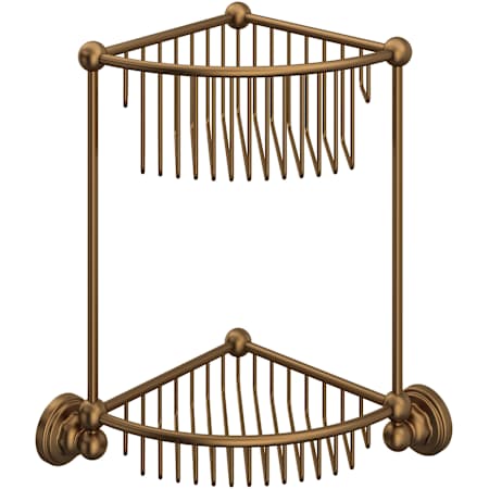 Perrin and Rowe Two Tier Corner Shower Basket English Bronze