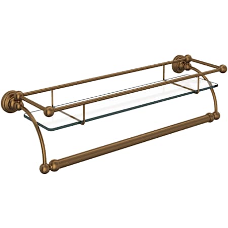 Perrin and Rowe 23" Brass and Tempered Glass Bathroom Shelf English Bronze