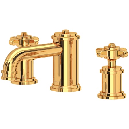 Perrin and Rowe Armstrong 1.2 GPM Widespread Bathroom Faucet With Low Spout English Gold